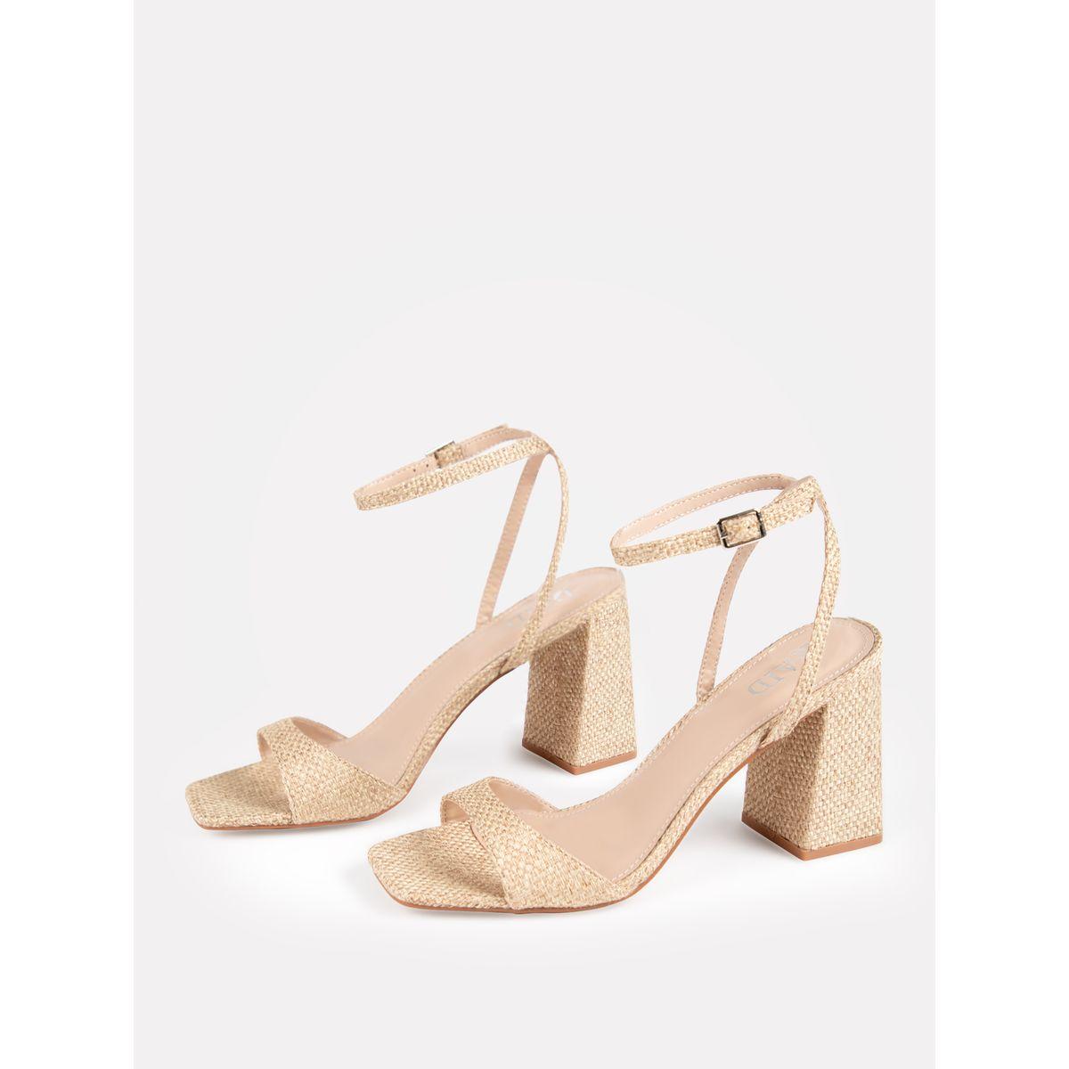Raid X Styli  Textured Ankle Strap Block Heel Sandals-women-shoes-heels-image-5