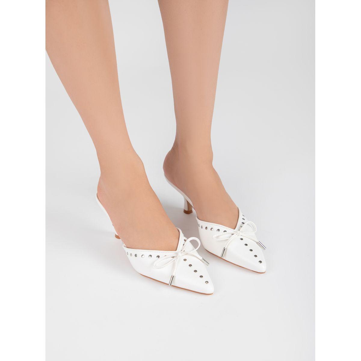 Raid X Styli  Studded Bow Design Pointed Toe Mules-women-shoes-heels-image-1