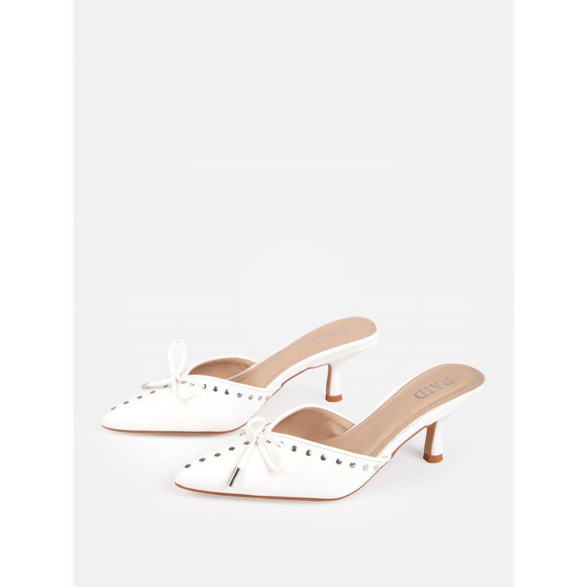 Raid X Styli  Studded Bow Design Pointed Toe Mules-women-shoes-heels-image-5
