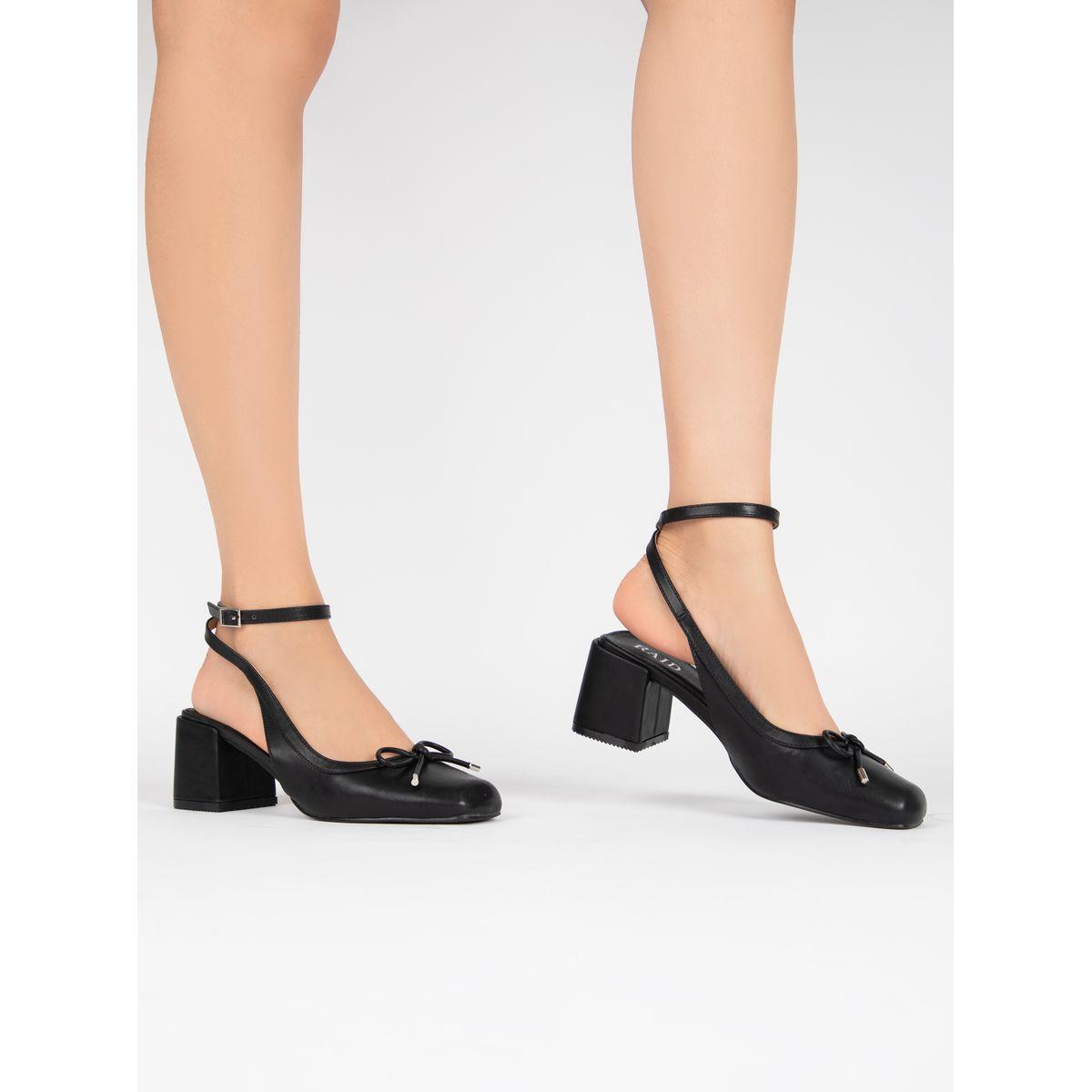 Raid X Styli  Bow Design Block Heel Ankle Strap Shoes-women-shoes-heels-image-3