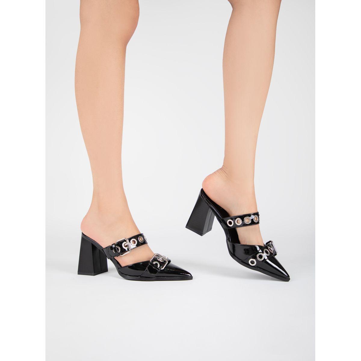 حذاء ميولز بمقدمة مدببة وإبزيم معدني رايد × ستايلي-women-shoes-heels-image-2