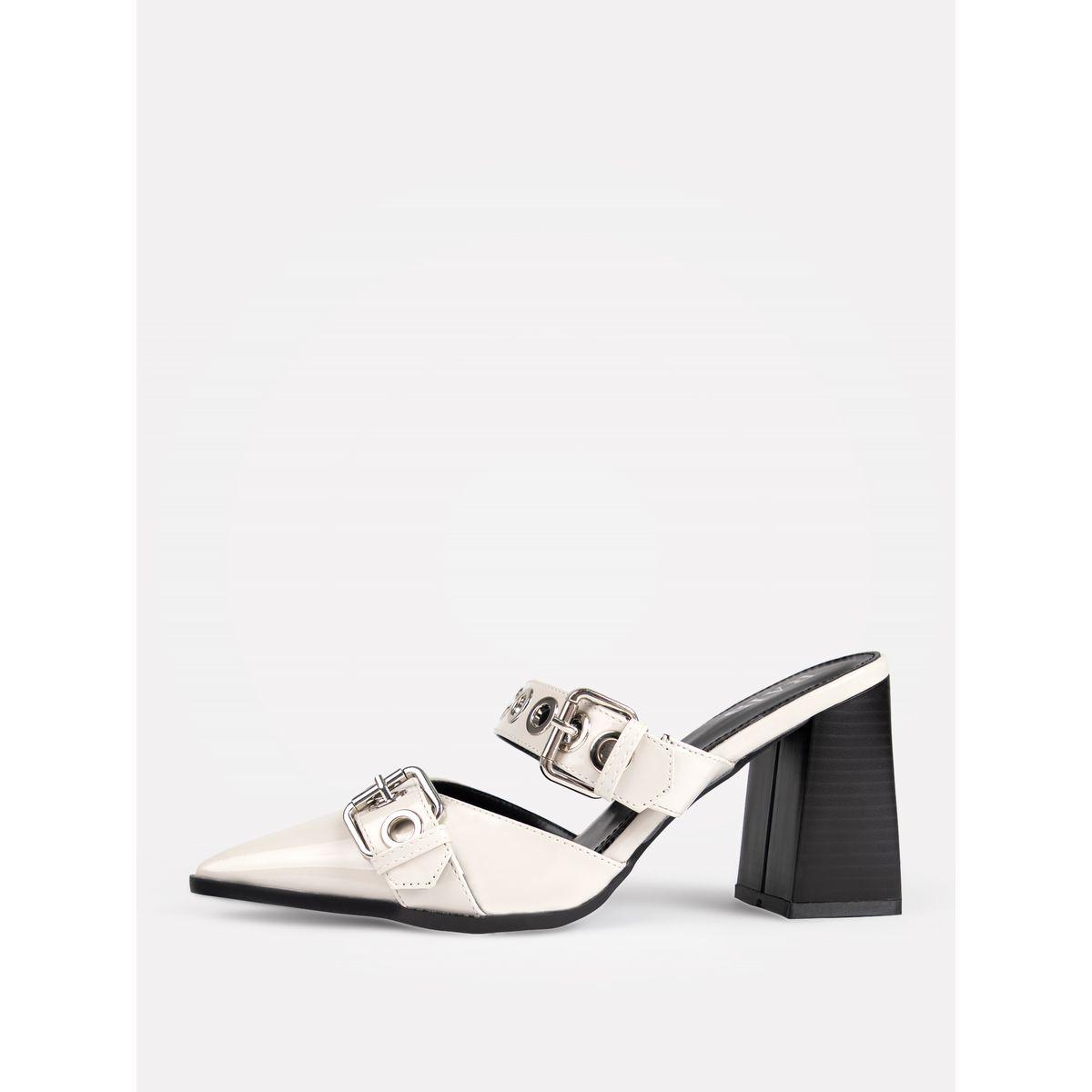 Raid X Styli  Metal Eyelet Buckle Design Pointed Toe Mules-women-shoes-heels-image-4