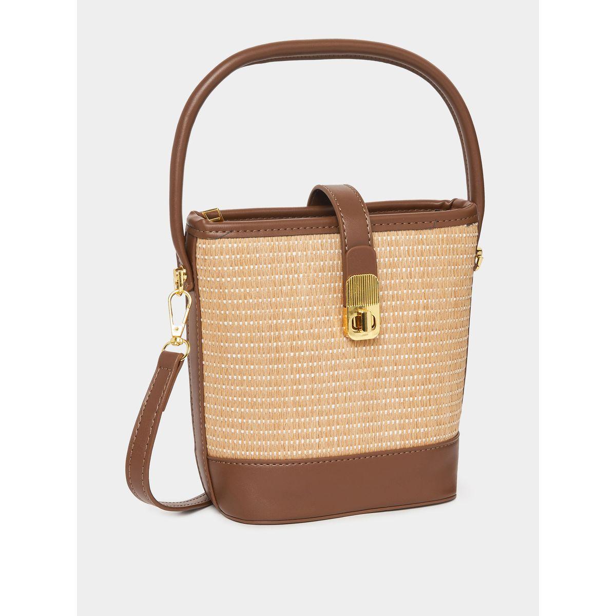 Styli Textured Handbag with Detachable Strap-women-bagsandwallets-handbags-image-1