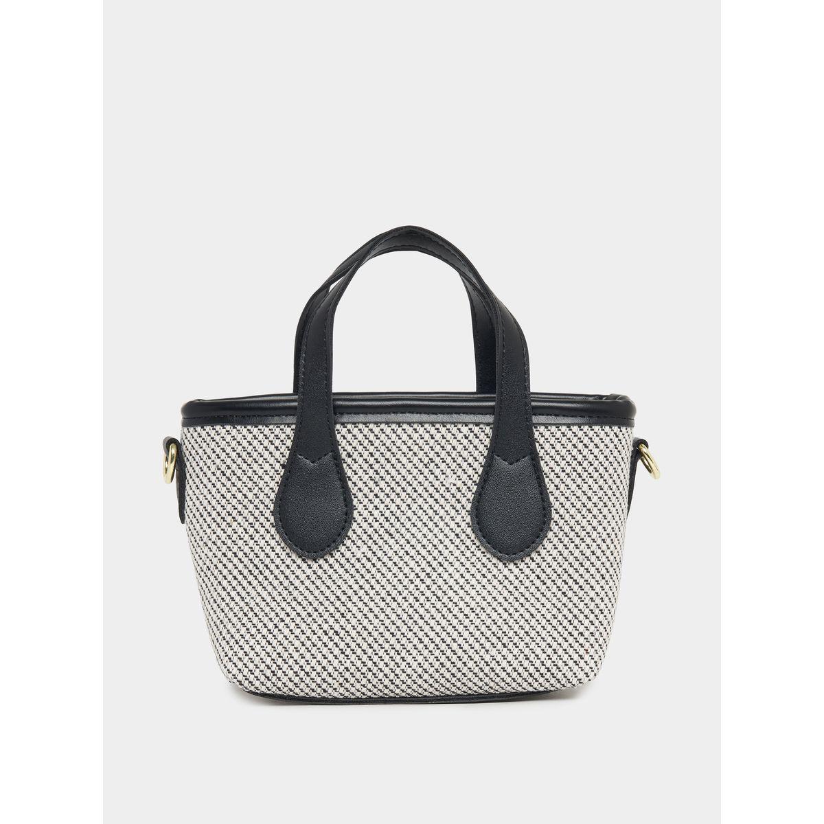 Styli Contrast Top Handle Textured Handbag-women-bagsandwallets-handbags-image-3