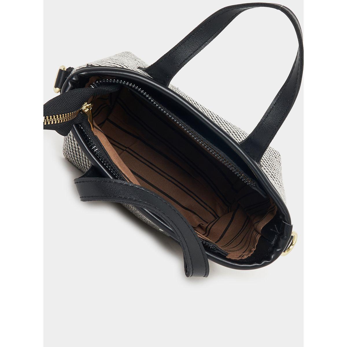 Styli Contrast Top Handle Textured Handbag-women-bagsandwallets-handbags-image-4