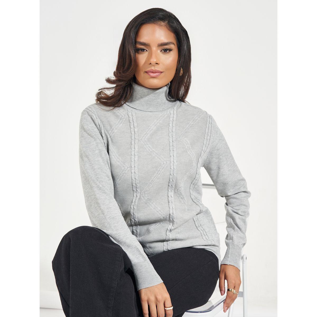 Styli Regular Fit Turtle Neck Cable Knit Sweater-women-clothing-cardigansandjumpers-jumpers-image-1