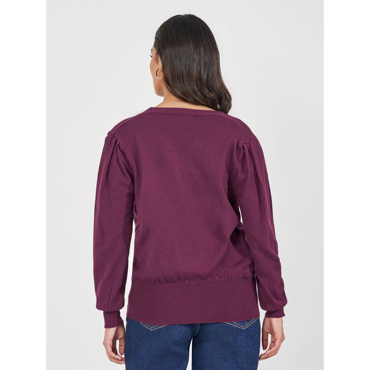 Styli Regular Fit Buttoned Cardigan with Volume Sleeves-women-winterwear-cardigansandjumpers-cardigans-image-4