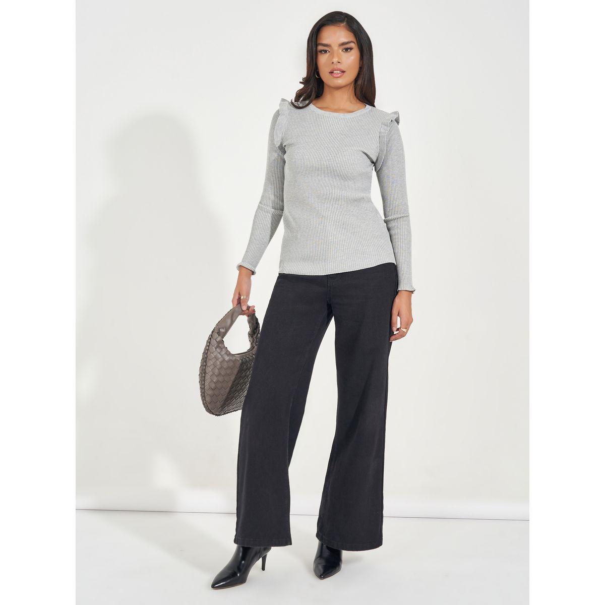 Styli Fitted Regular Length Sweater with Frill Detail-women-clothing-cardigansandjumpers-jumpers-image-2