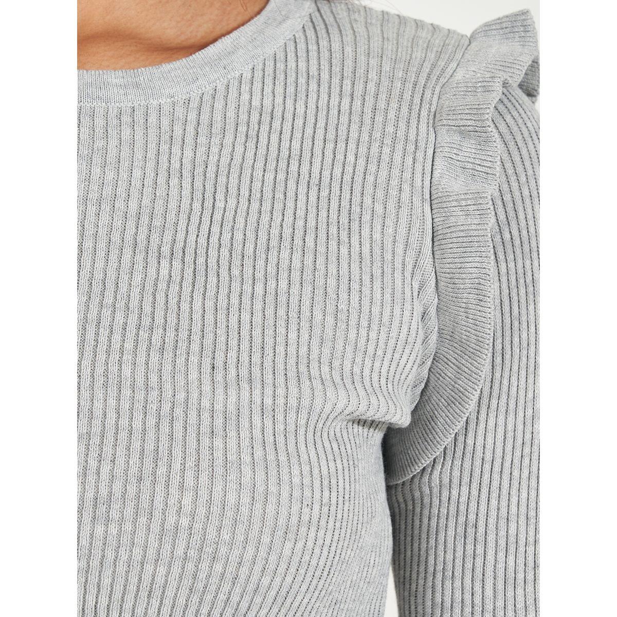 Styli Fitted Regular Length Sweater with Frill Detail-women-clothing-cardigansandjumpers-jumpers-image-3