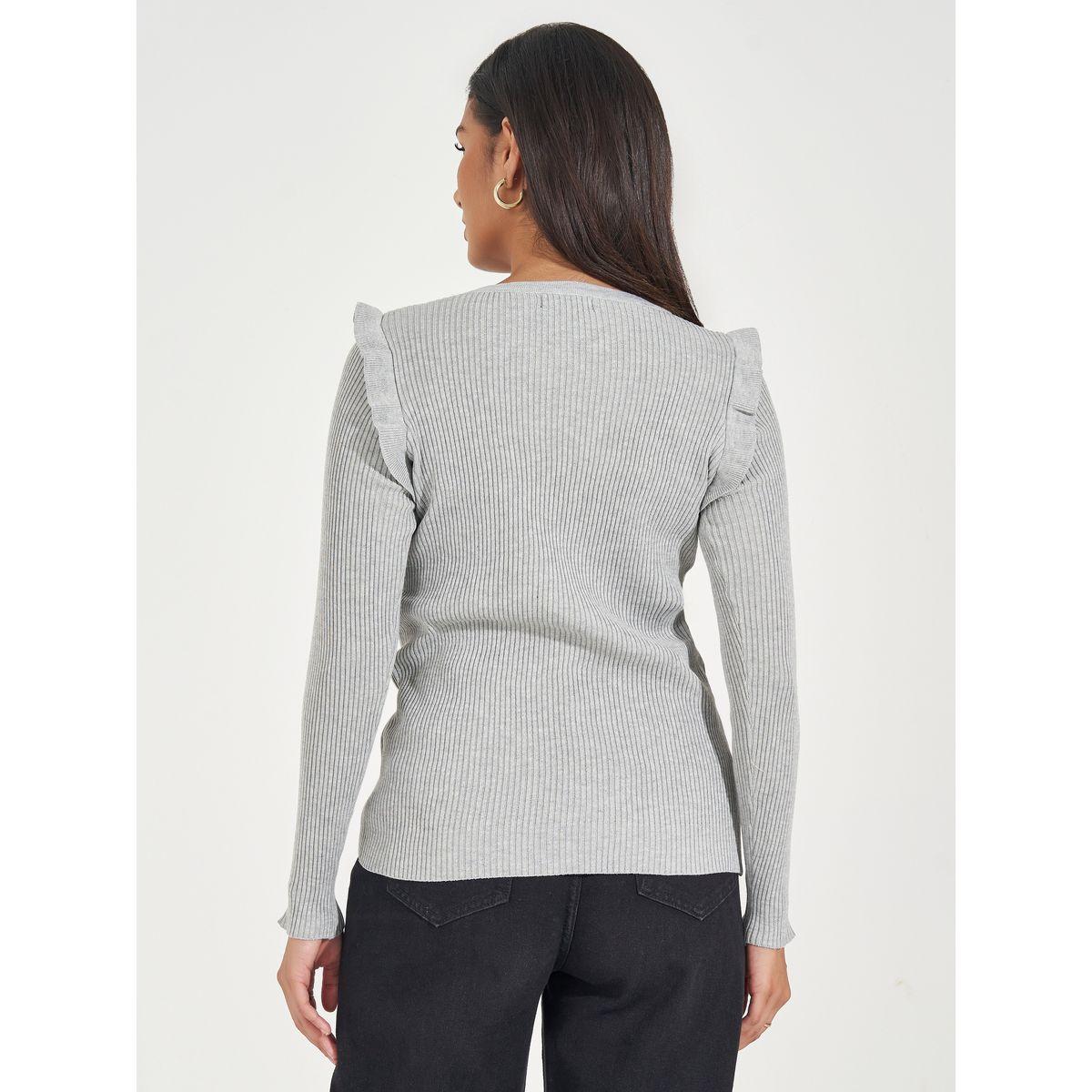 سويتر مُجسم بتفاصيل محبوكة وكشكش-women-clothing-cardigansandjumpers-jumpers-image-4