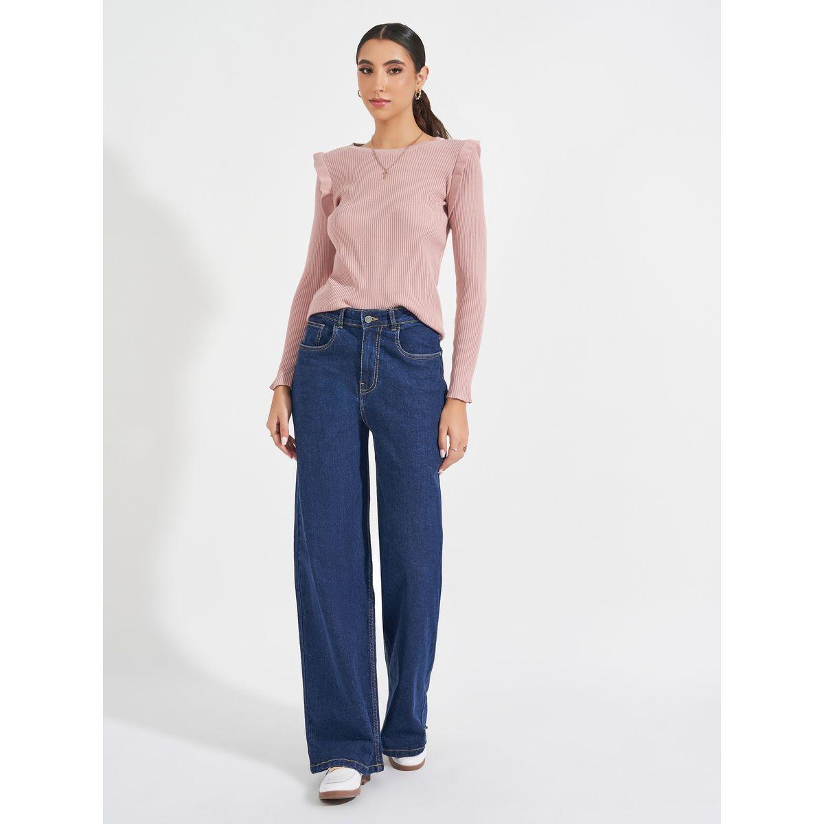 سويتر مُجسم بقصة عادية وتفاصيل كشكش-women-clothing-cardigansandjumpers-jumpers-image-2