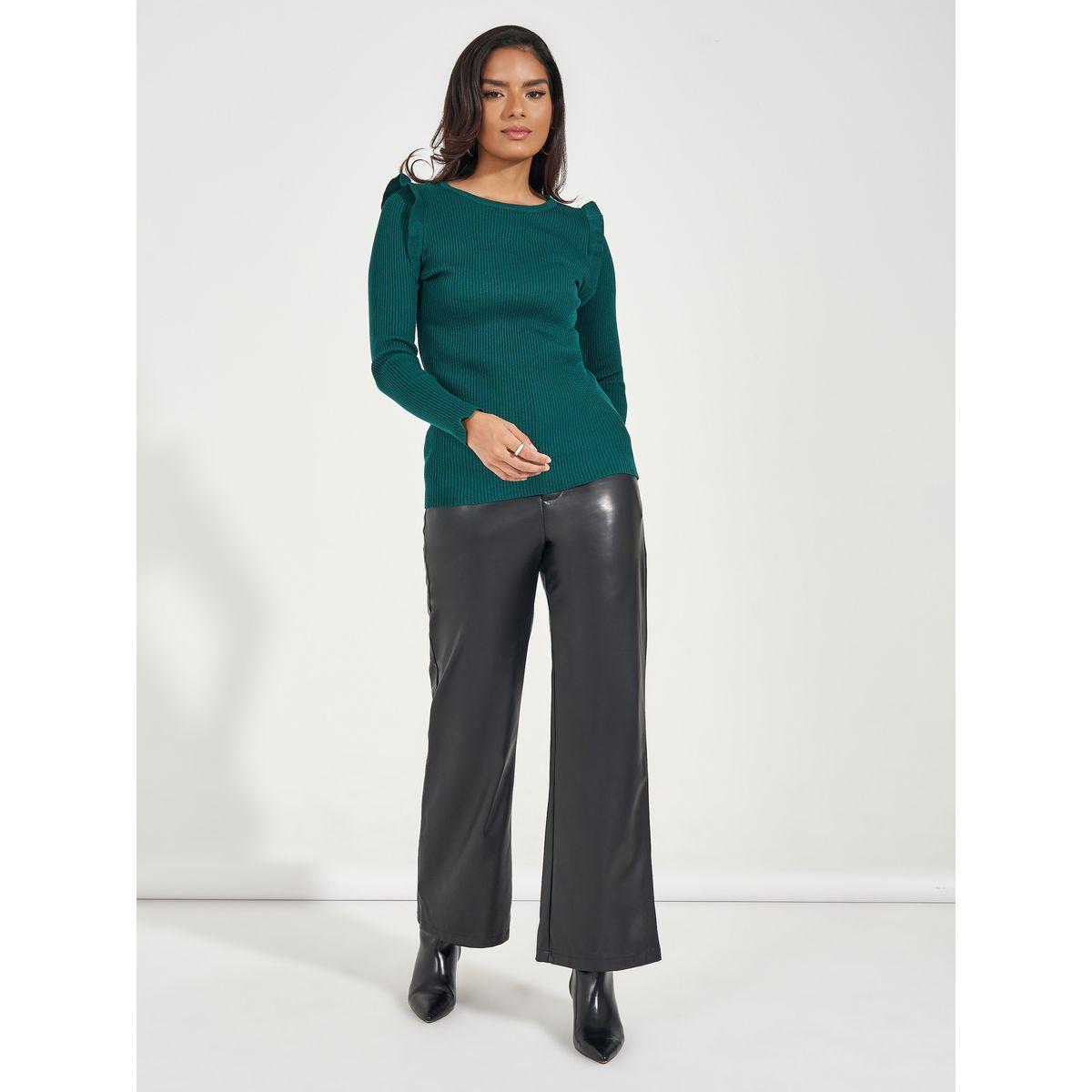 Styli Fitted Regular Length Sweater with Frill Detail-women-clothing-cardigansandjumpers-jumpers-image-2