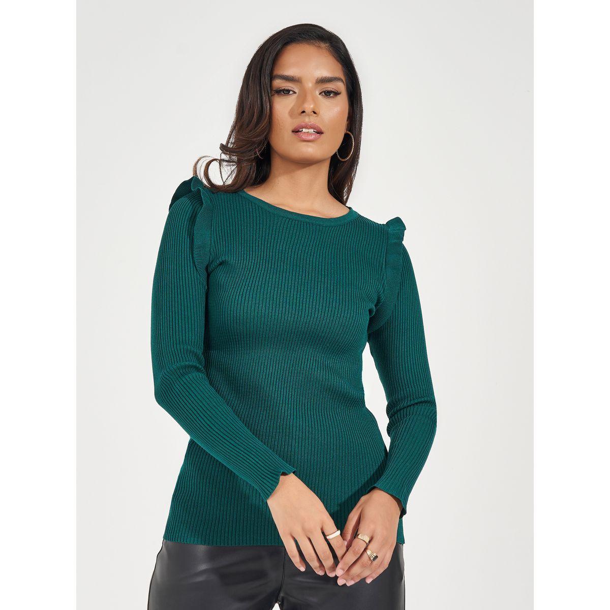 سويتر مُجسم بتفاصيل محبوكة وكشكش-women-clothing-cardigansandjumpers-jumpers-image-3