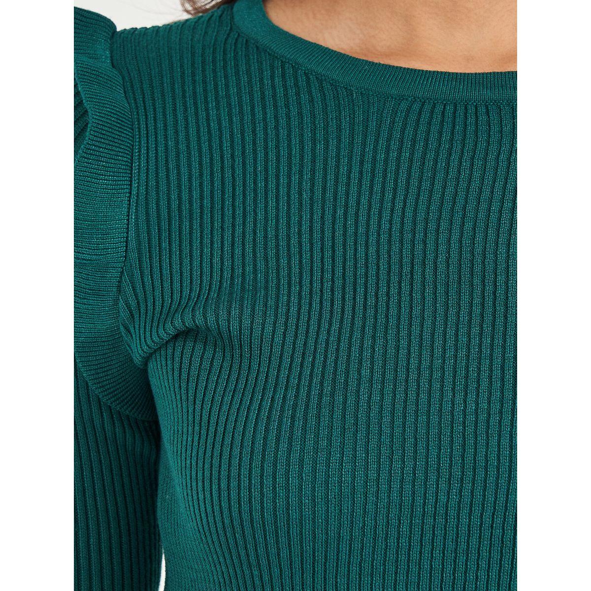 Styli Fitted Regular Length Sweater with Frill Detail-women-clothing-cardigansandjumpers-jumpers-image-4