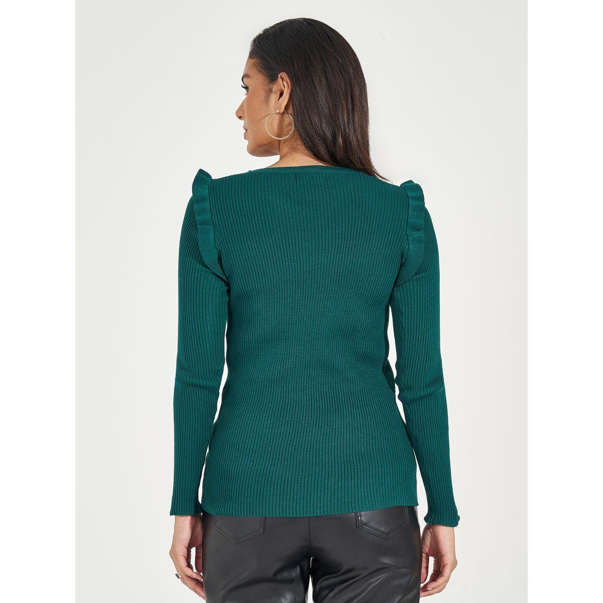 سويتر مُجسم بتفاصيل محبوكة وكشكش-women-clothing-cardigansandjumpers-jumpers-image-5