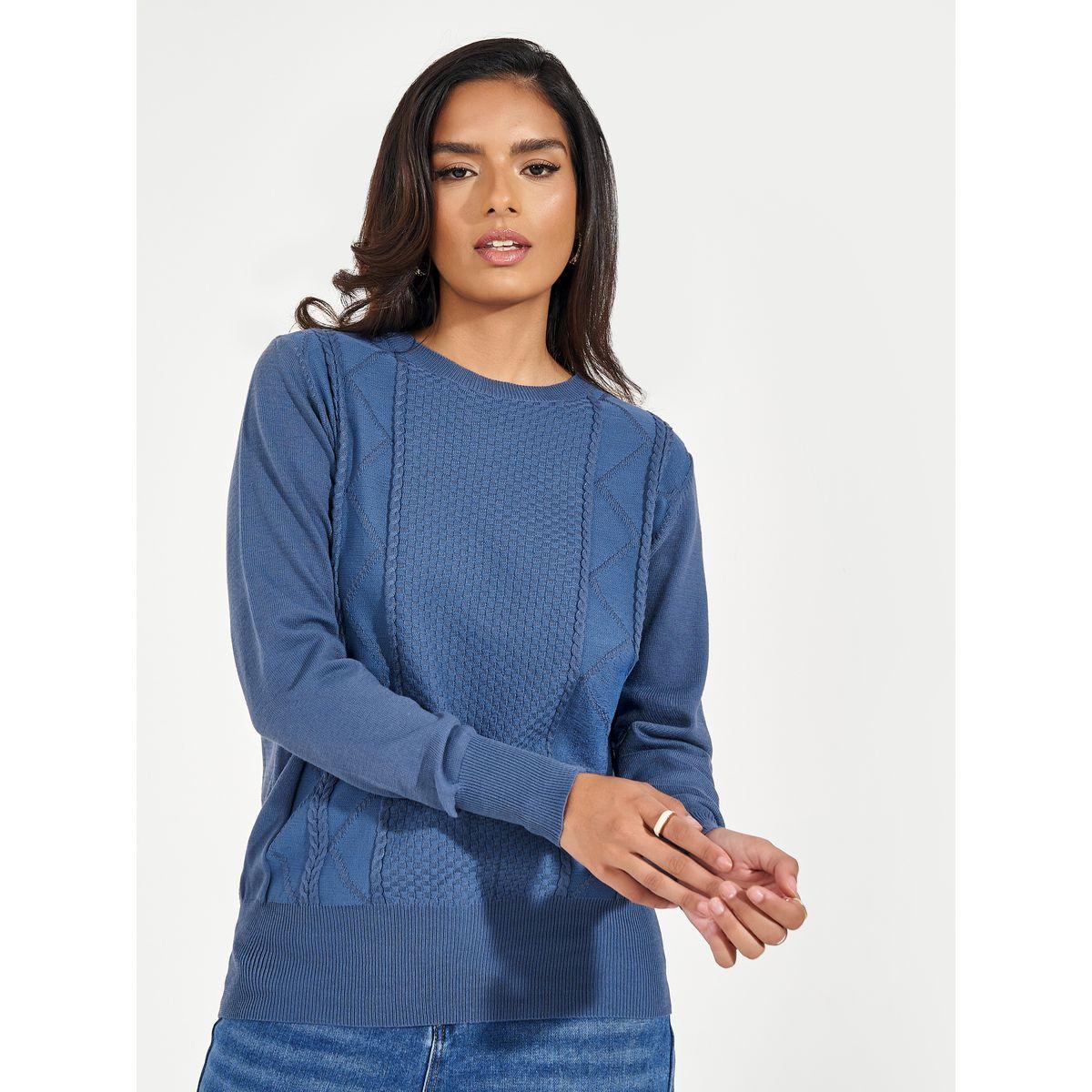 سويتر محبوك بقصة عادية وأكمام قصيرة-women-clothing-cardigansandjumpers-jumpers-image-1