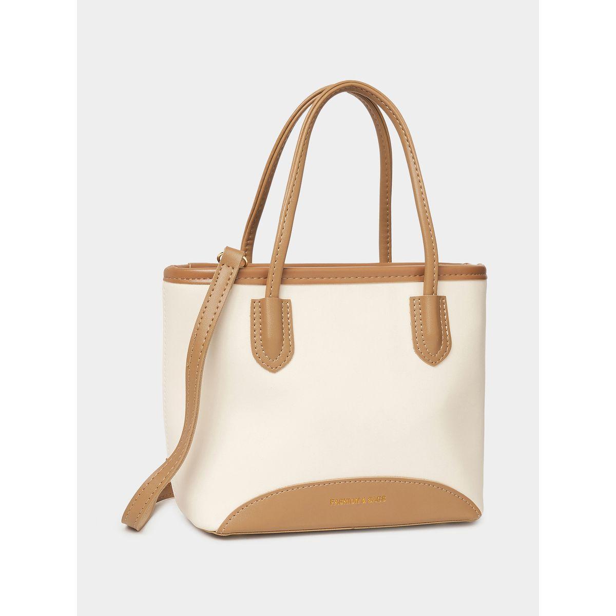 Styli Contrast Trim Shoulder Bag with Detachable Strap-women-bagsandwallets-handbags-image-1