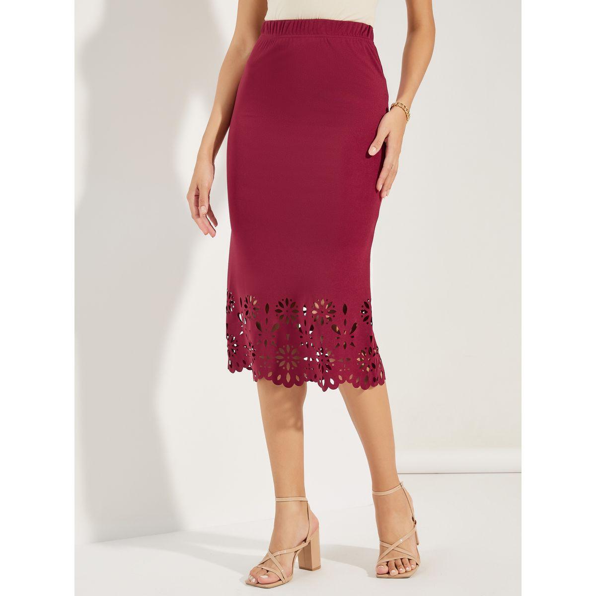 Styli Fit & Flare Skirt with Cutwork Hem-women-clothing-bottoms-skirts-image-2