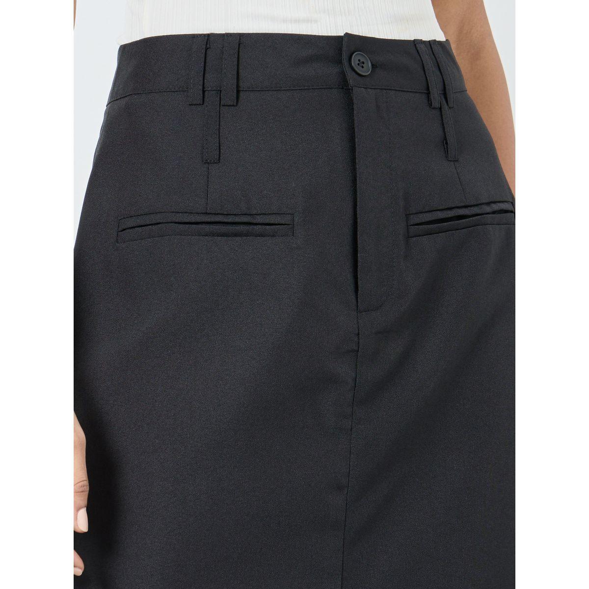 Styli Solid Maxi Skirt with Front Slit and Pockets-women-clothing-bottoms-skirts-image-3