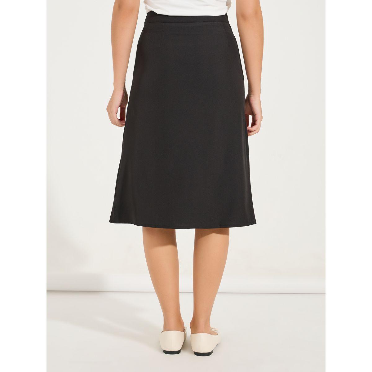 Styli Solid Side Seam Slit Midi Skirt with Buttons-women-clothing-bottoms-skirts-image-4