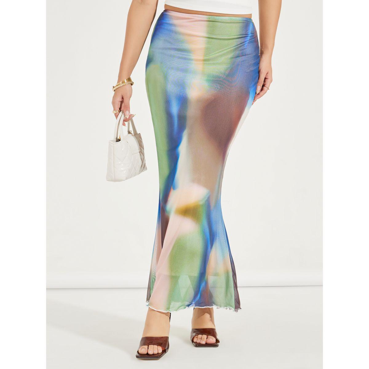 Styli Marble Print Mesh Maxi Skirt-women-clothing-bottoms-skirts-image-2