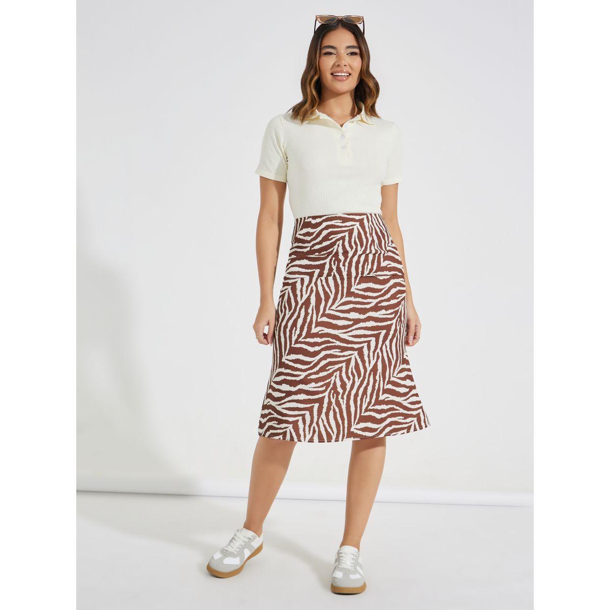 تنورة ميدي مطبع بطبعة حيوان-women-clothing-bottoms-skirts-image-1