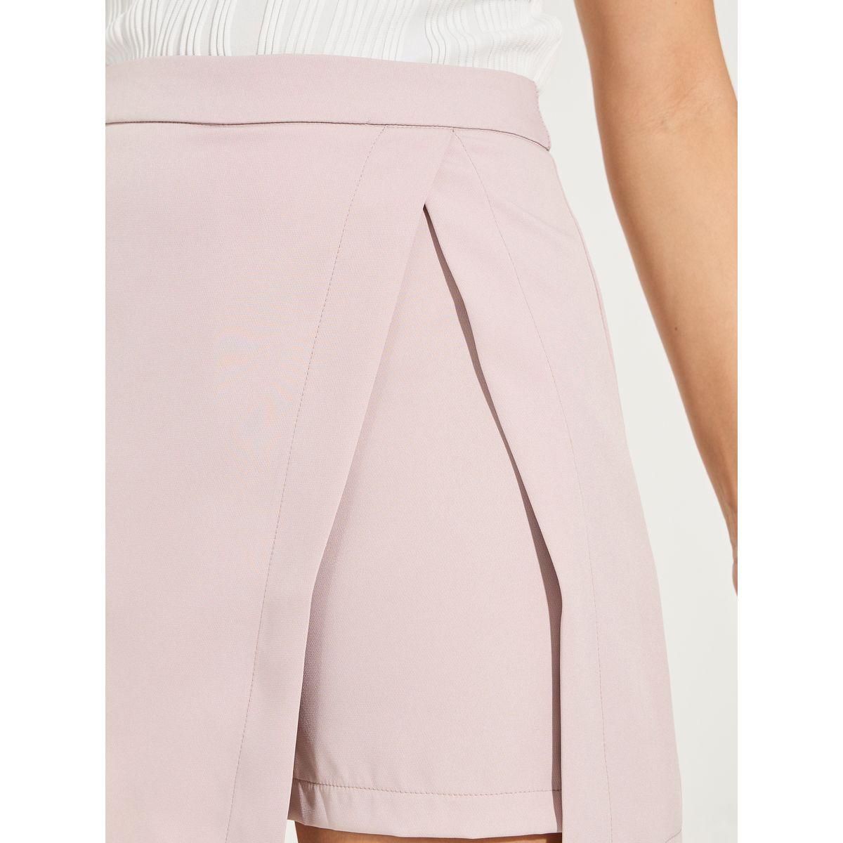 Styli Solid Mock Wrap Skort-women-clothing-bottoms-skirts-image-3