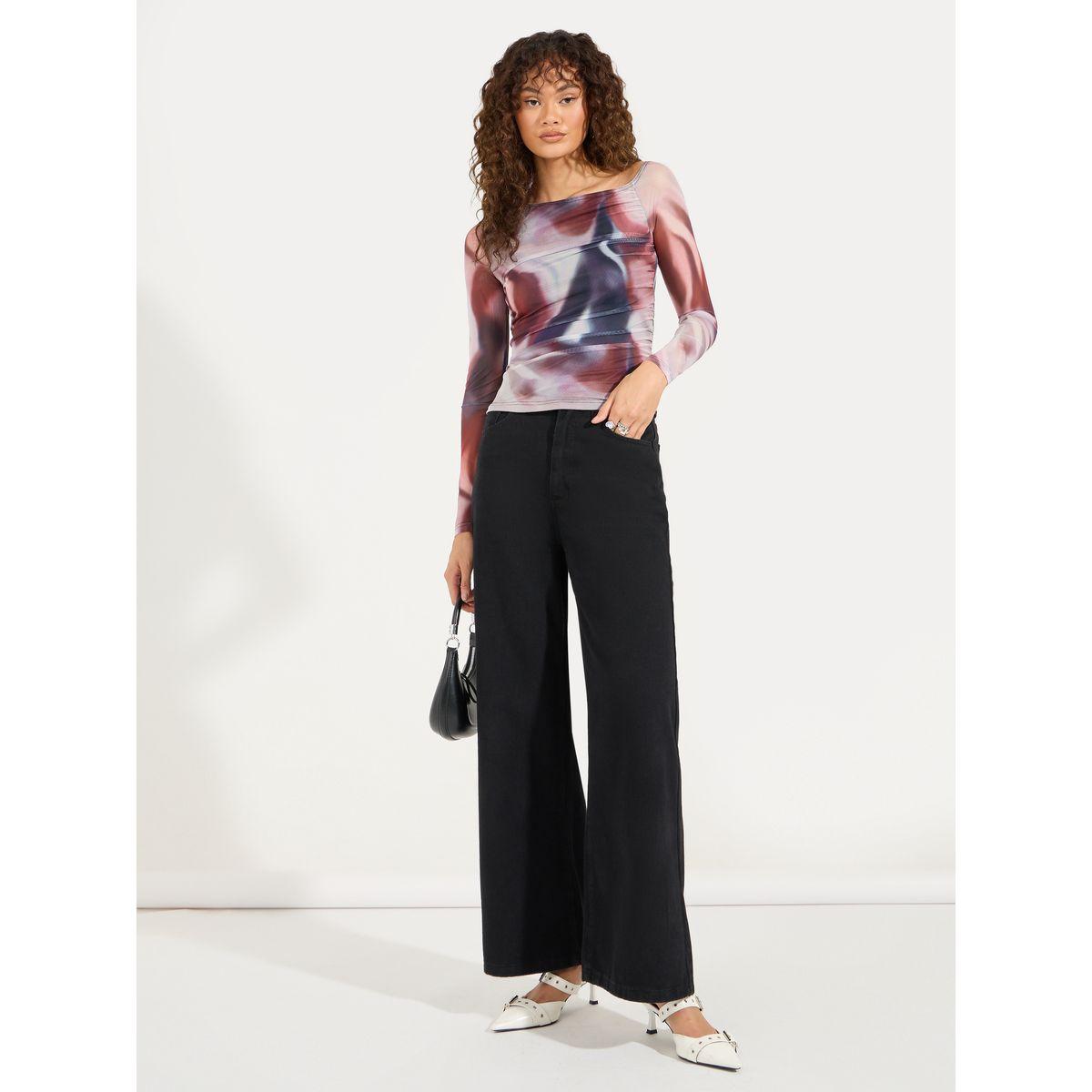 تيشيرت بياقة غير متماثلة الطول-women-clothing-tshirts-image-2