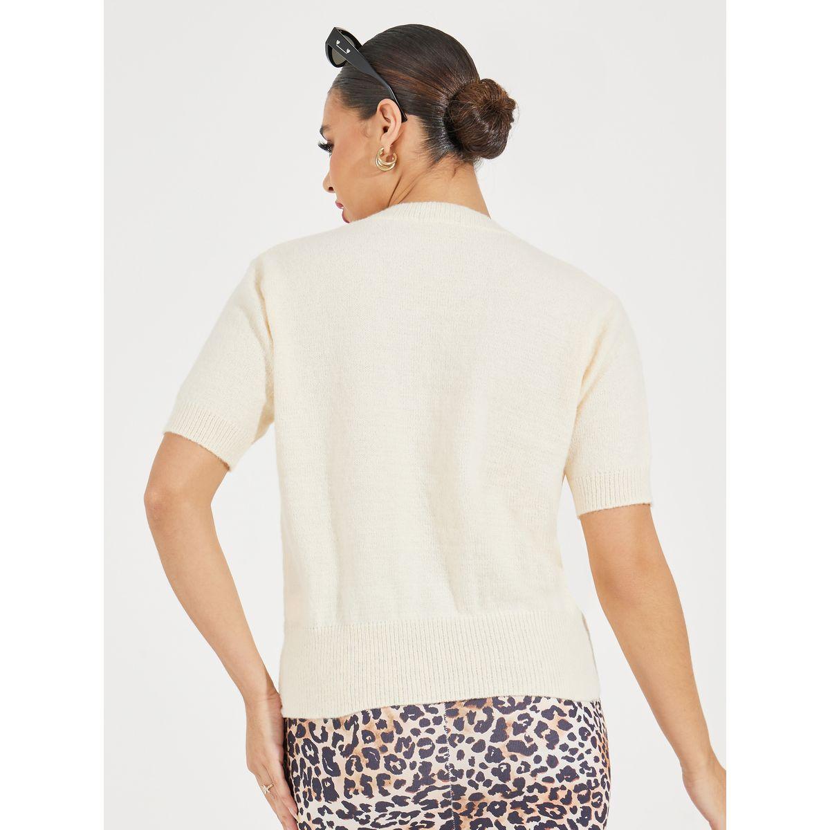 Styli Regular Fit Freelove Slogan Knit T-Shirt-women-clothing-tshirts-image-4