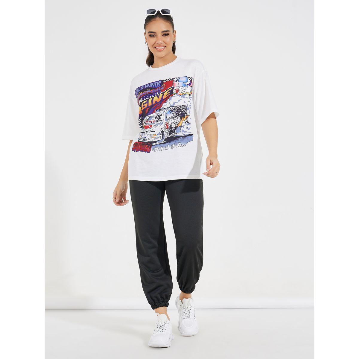 Styli Oversized Graphic T-Shirt with Dropped Shoulder-women-clothing-tshirts-image-2