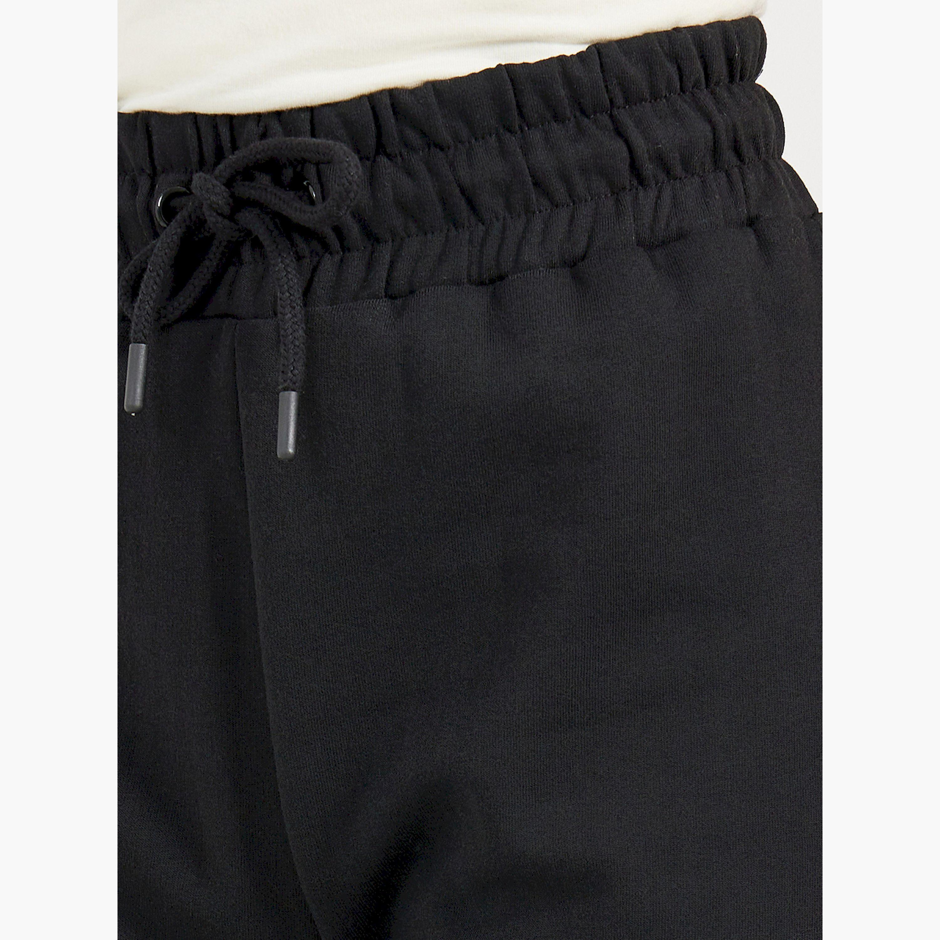 Styli Solid Drawstring Waist Flared Joggers with Side Slit-women-clothing-bottoms-joggers-image-4