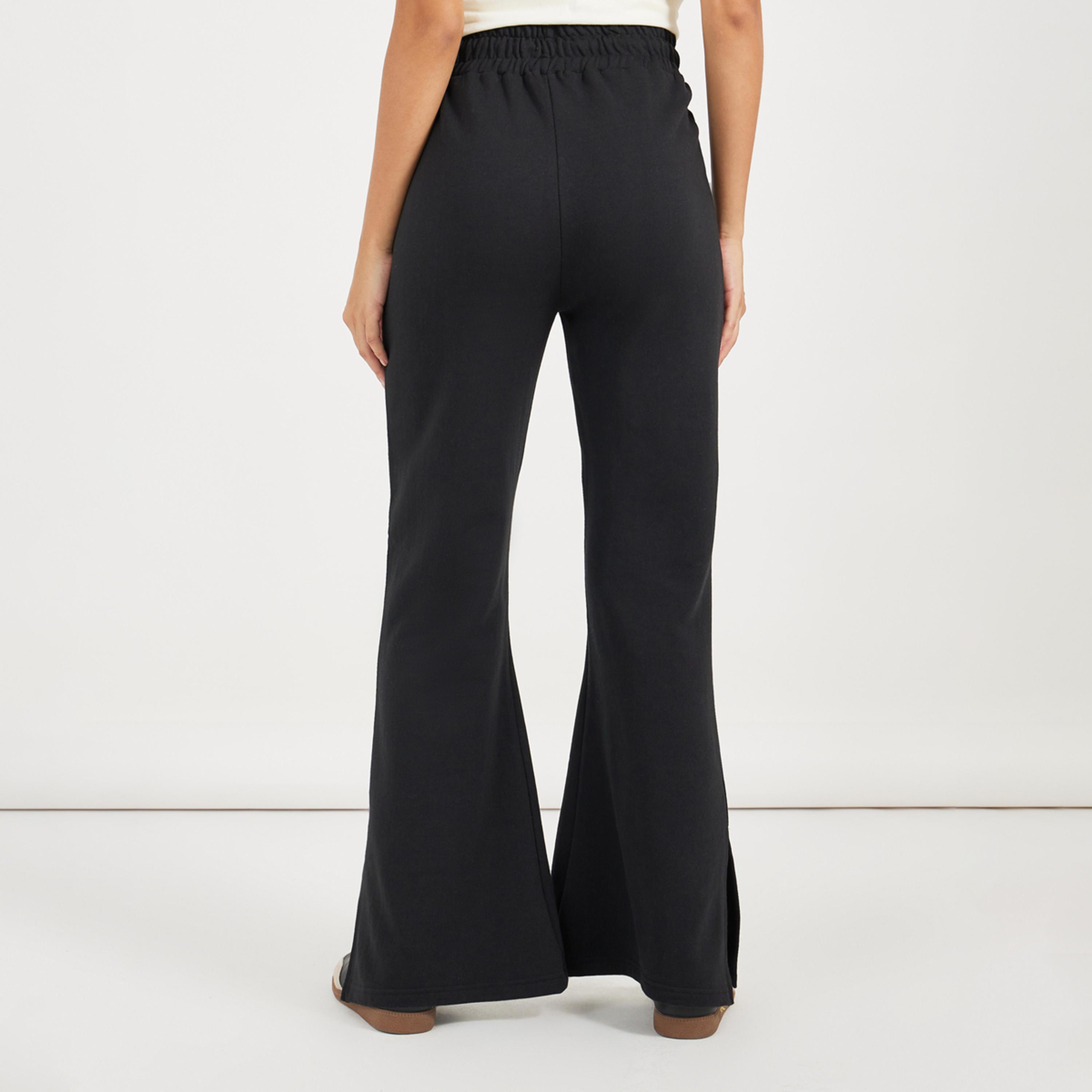 ستايلي - بنطال رياضي سادة برباط خصر واسع وشق جانبي-women-clothing-bottoms-joggers-image-5