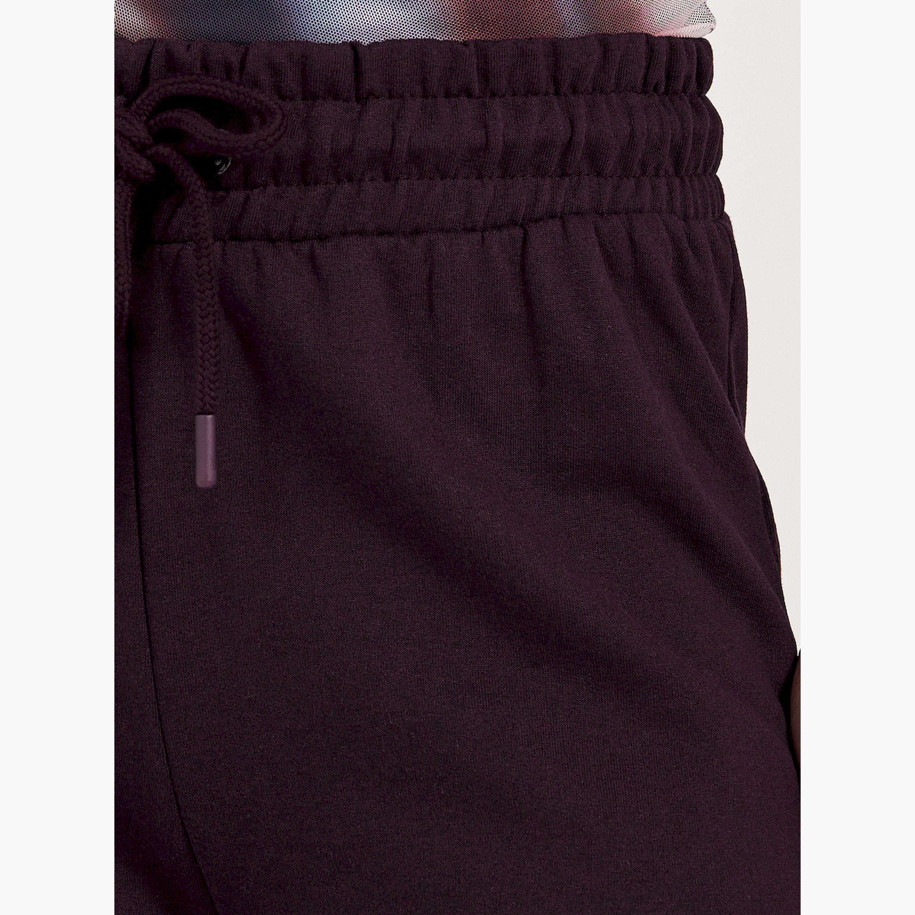 Styli Solid Drawstring Waist Flared Joggers with Side Slit-women-clothing-bottoms-joggers-image-3