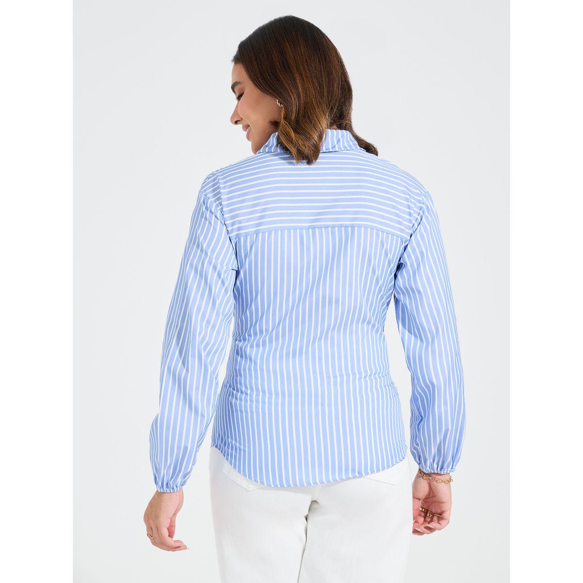 Styli Limited Striped Long Sleeve Tie-Up Belt Shirt-women-clothing-shirtsandblouses-shirts-image-4