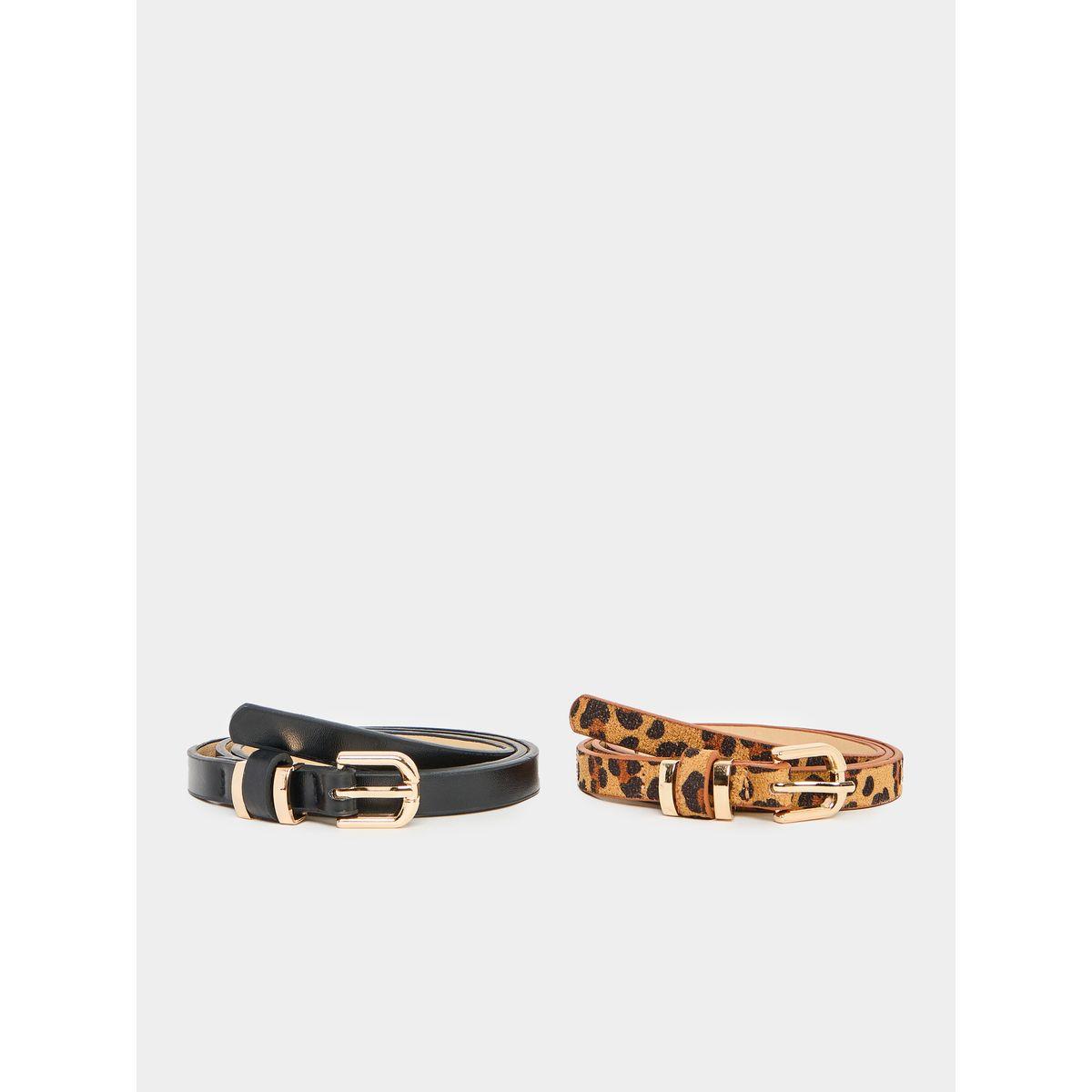 Styli Pack of 2 - Printed Belt with Buckle Closure-women-clothingaccessories-belts-image-1