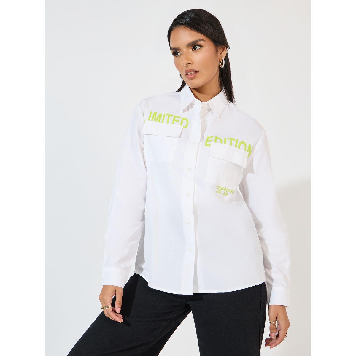 Styli Elevate Relaxed Fit Printed Shirt with Flap Pocket-women-clothing-shirtsandblouses-shirts-image-1