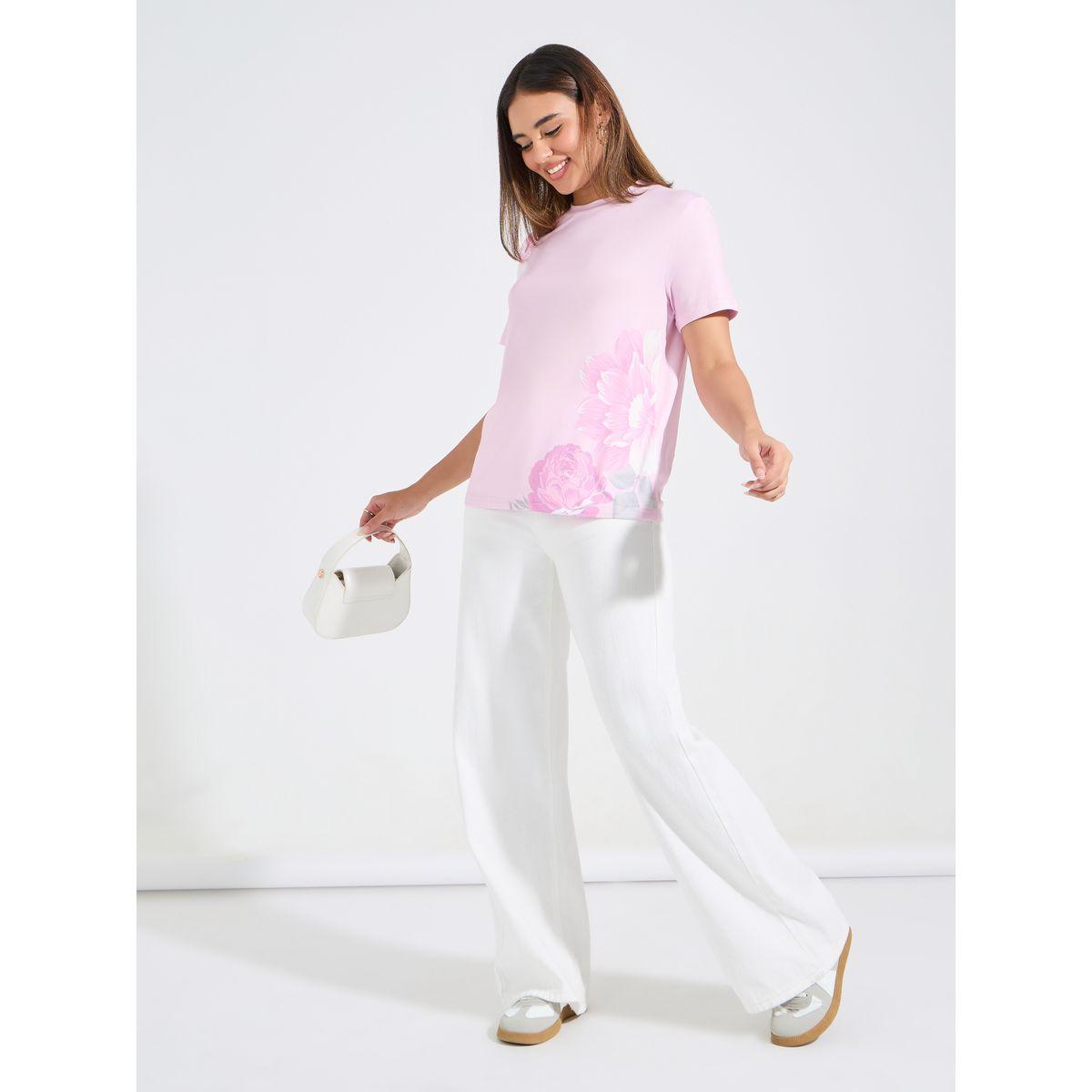 Styli Elevate Regular Fit Floral Placement Print T-Shirt-women-clothing-tshirts-image-2