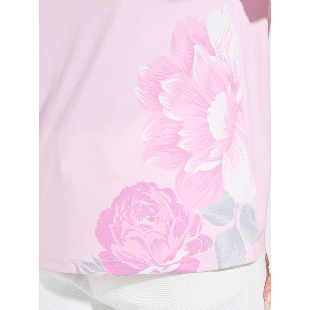 تيشيرت بطبعة زهور بليسمنت وقصة عادية-women-clothing-tshirts-image-3