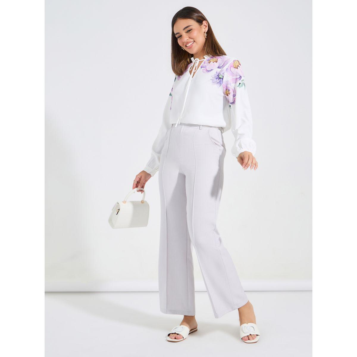 Styli Limited Floral Placement Print Tie-Up Neck Blouse-women-clothing-shirtsandblouses-blouses-image-3