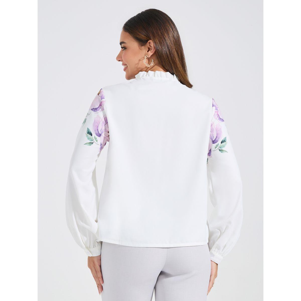 Styli Limited Floral Placement Print Tie-Up Neck Blouse-women-clothing-shirtsandblouses-blouses-image-5