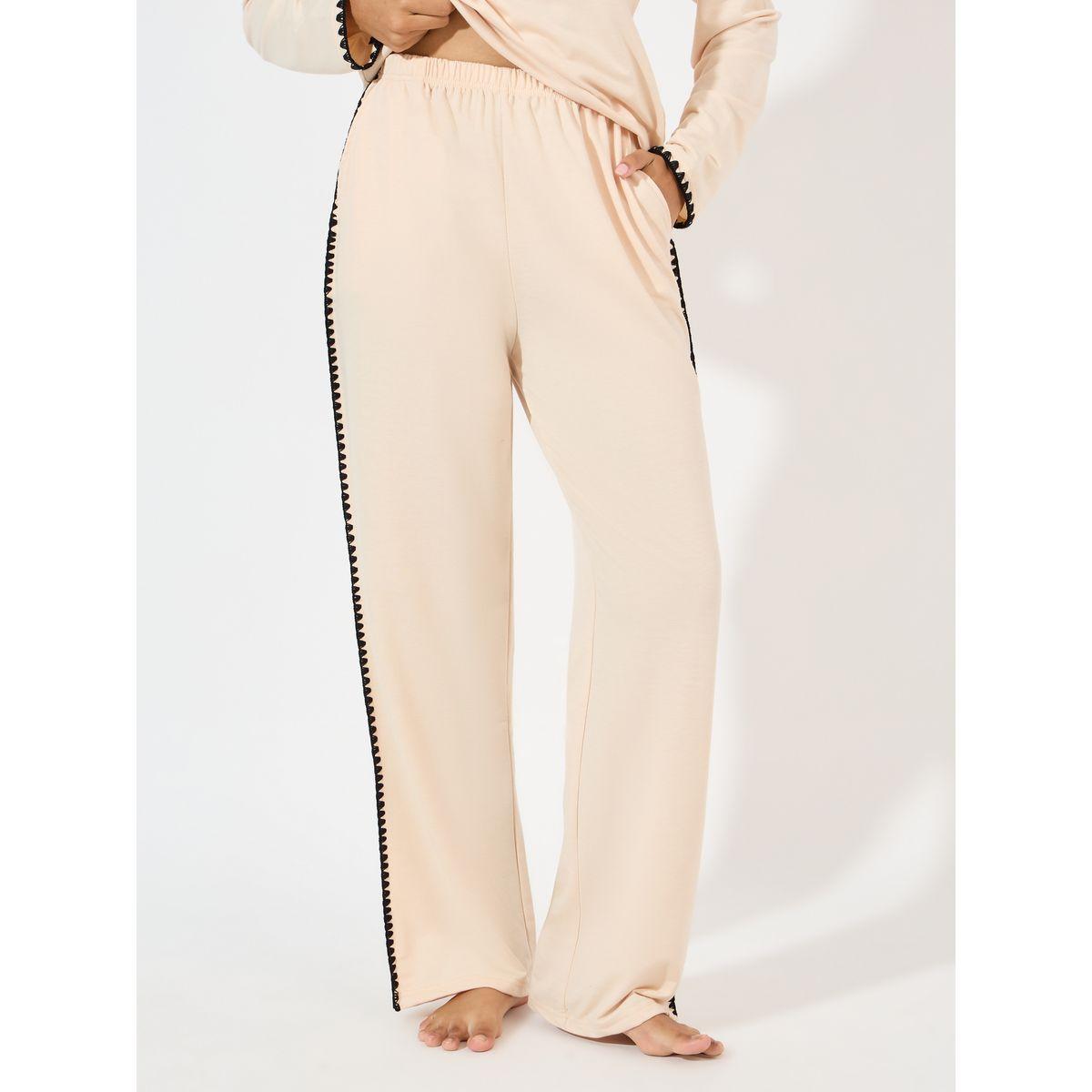 مجموعة من بنطال بأرجل واسعة مع بلوزة بأكمام طويلة-women-clothing-coordsets-image-5