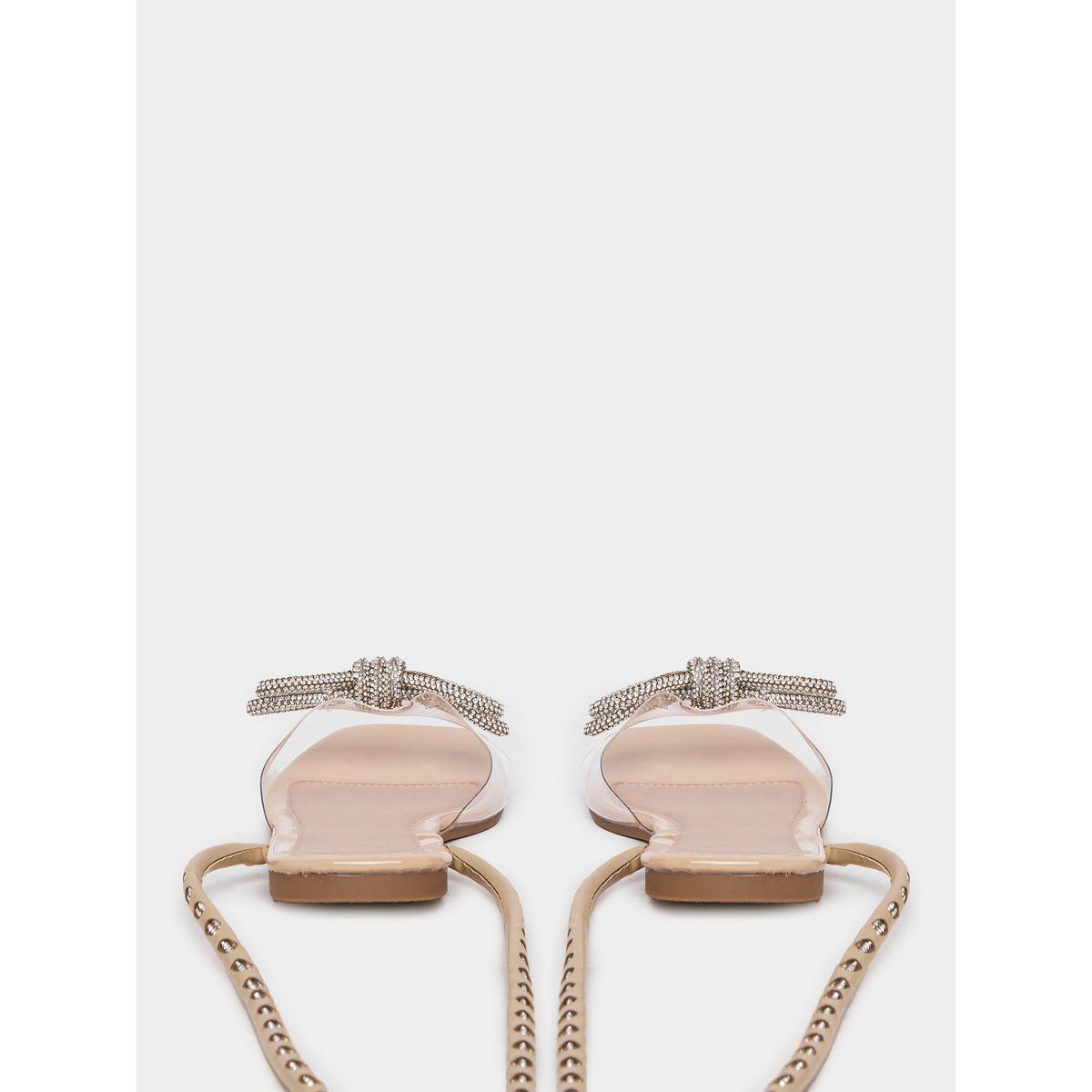 Styli Embellished Bow Detail Long Strap Flat Sandals-women-shoes-sandals-flats-image-4
