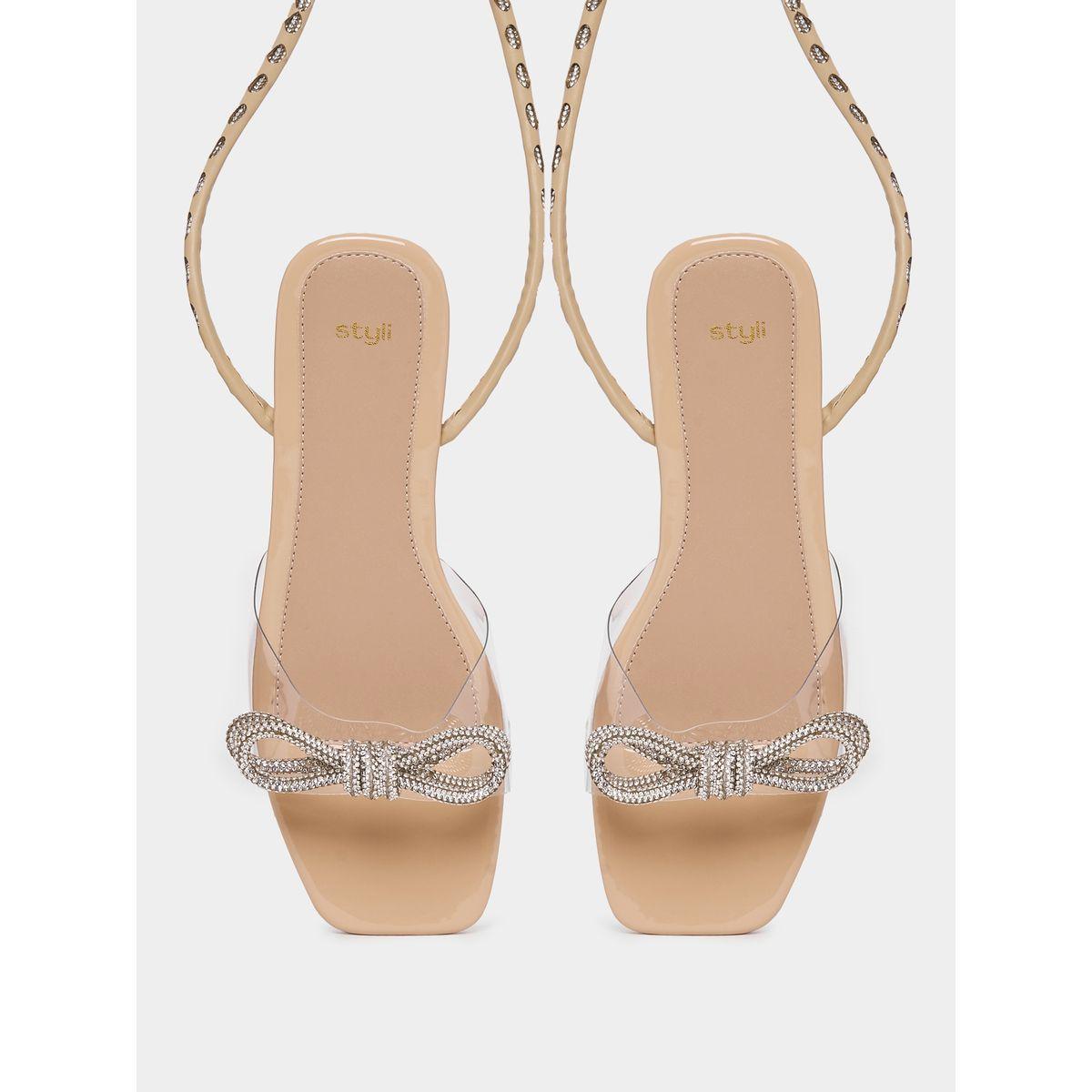 Styli Embellished Bow Detail Long Strap Flat Sandals-women-shoes-sandals-flats-image-6