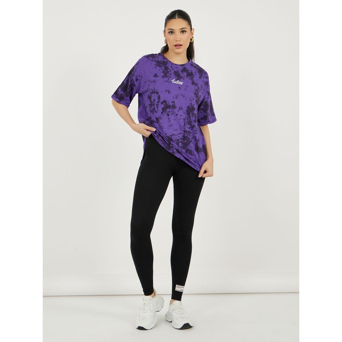 طقم منسق من ليقنز وتيشيرت فضفاض بأكتاف منخفضة-women-clothing-coordsets-image-1