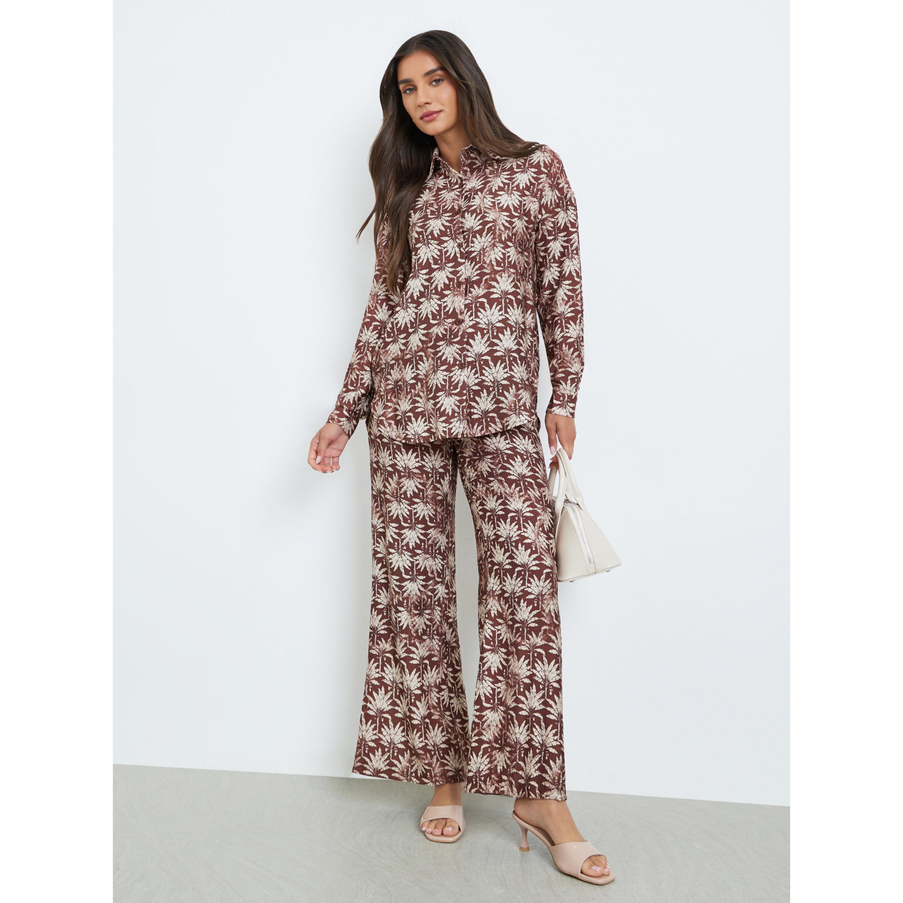 Styli Women Printed Oversized Short and Trousers Co-Ords-women-clothing-coordsets-image-1