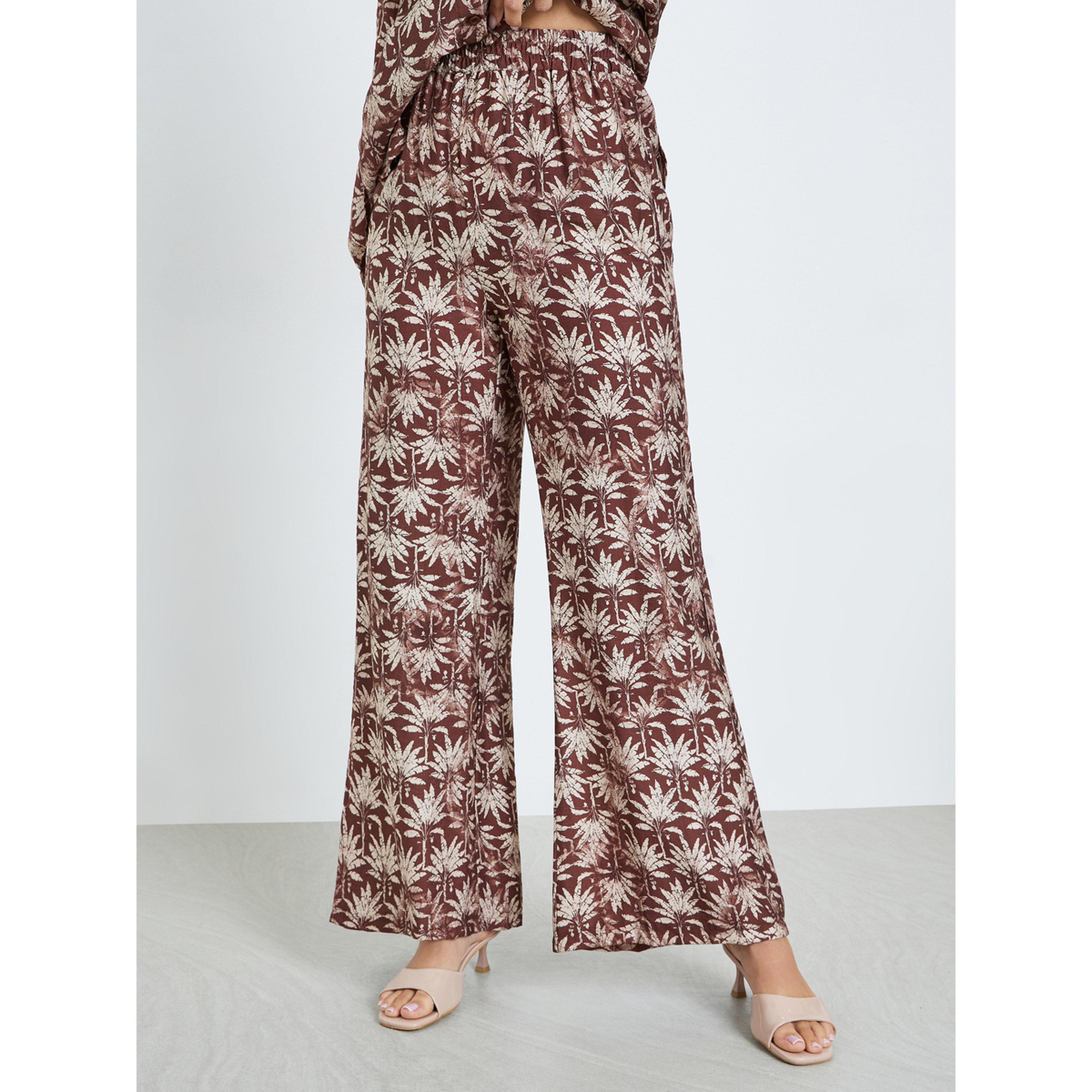 طقم منسق من بنطال وشورت واسع بطبعات-women-clothing-coordsets-image-5