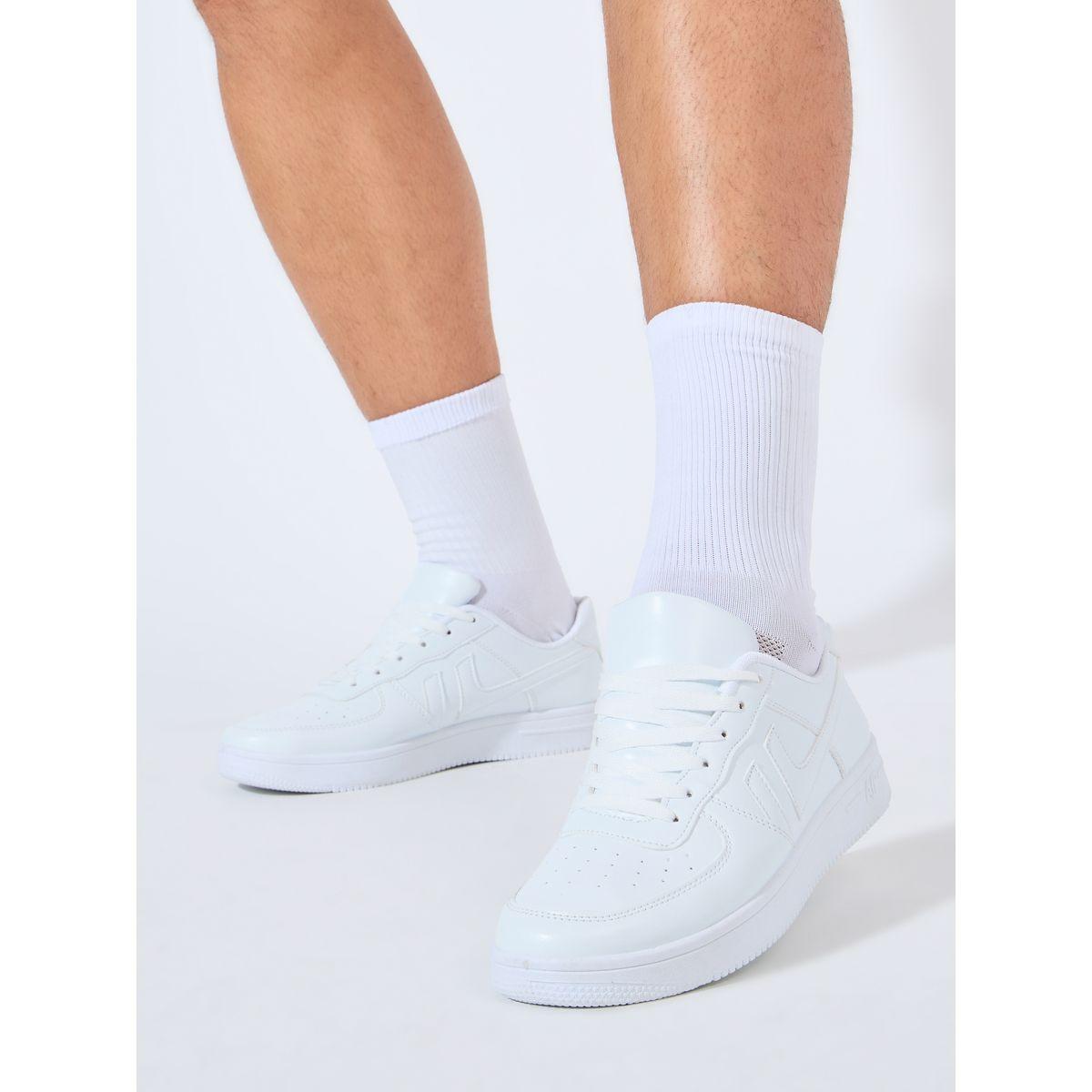Styli Contrast Logo Lace-Up Court Sneakers-men-shoes-sneakers-image-2