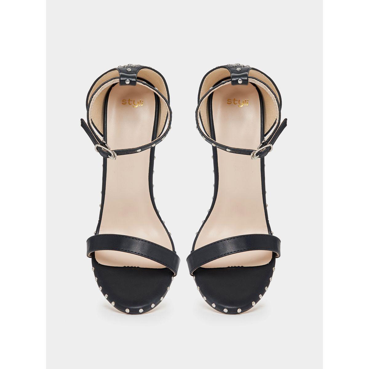 Styli Ankle Strap Metal Studs Heeled Sandals-women-shoes-heels-image-5