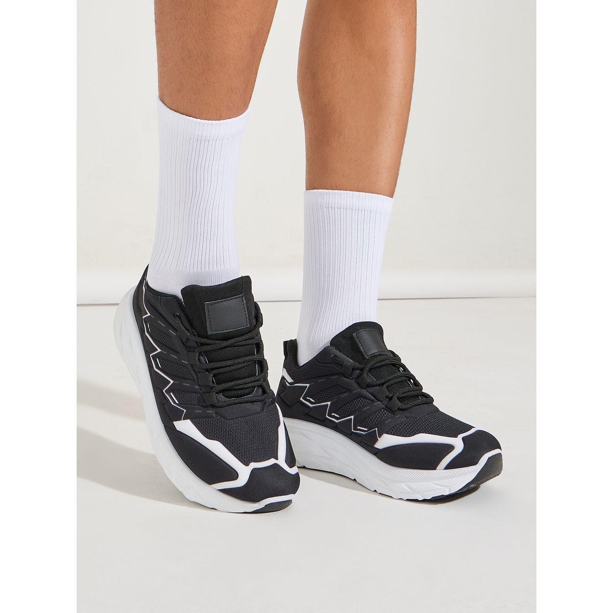 Styli Textured Lace Up Color Block Sports Shoes-men-shoes-sneakers-image-1