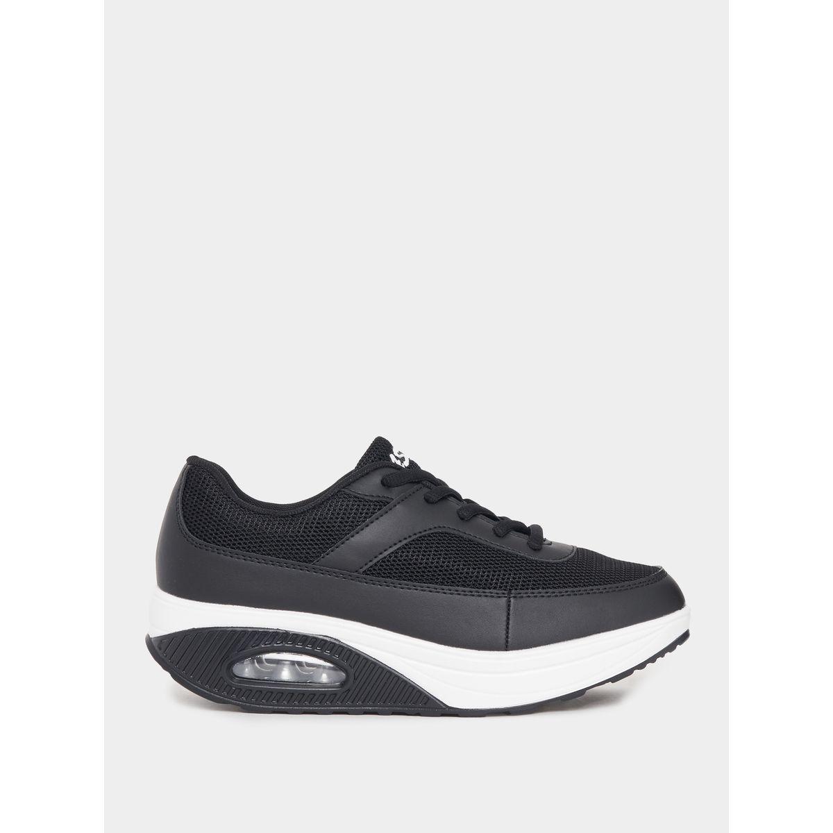 Styli Solid Textured Cushion Sole Sneakers-women-shoes-sneakers-image-1